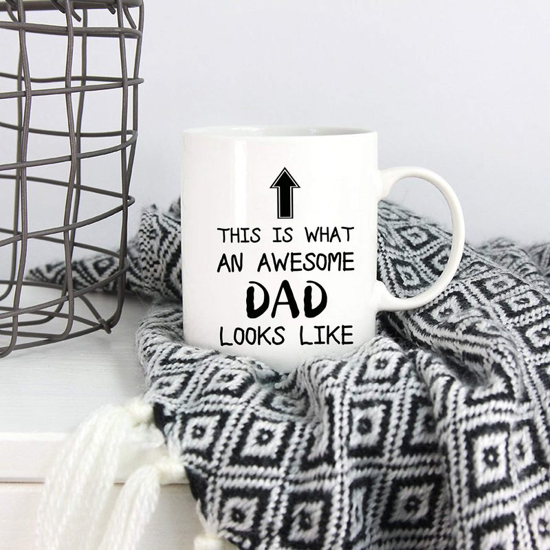 5Aup Christmas Gifts Funny Dad Coffee Mug, This Is What an Awesome Dad Looks Like, 11Oz Novelty Cups from Child Daughter Son Kids, Birthday Gifts for Father Husband Men - Image 5